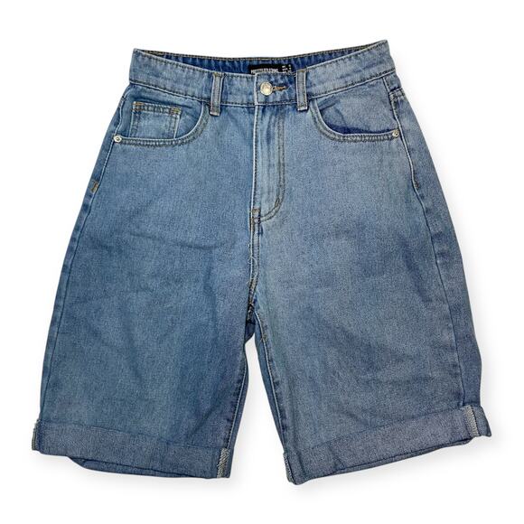 PrettyLittleThing Women’s US 4 Light Blue Wash High Waist Bermuda Denim Shorts - Picture 1 of 6